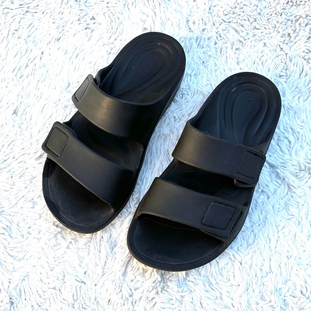 Aetrex Black Sandals Mens Sz 8